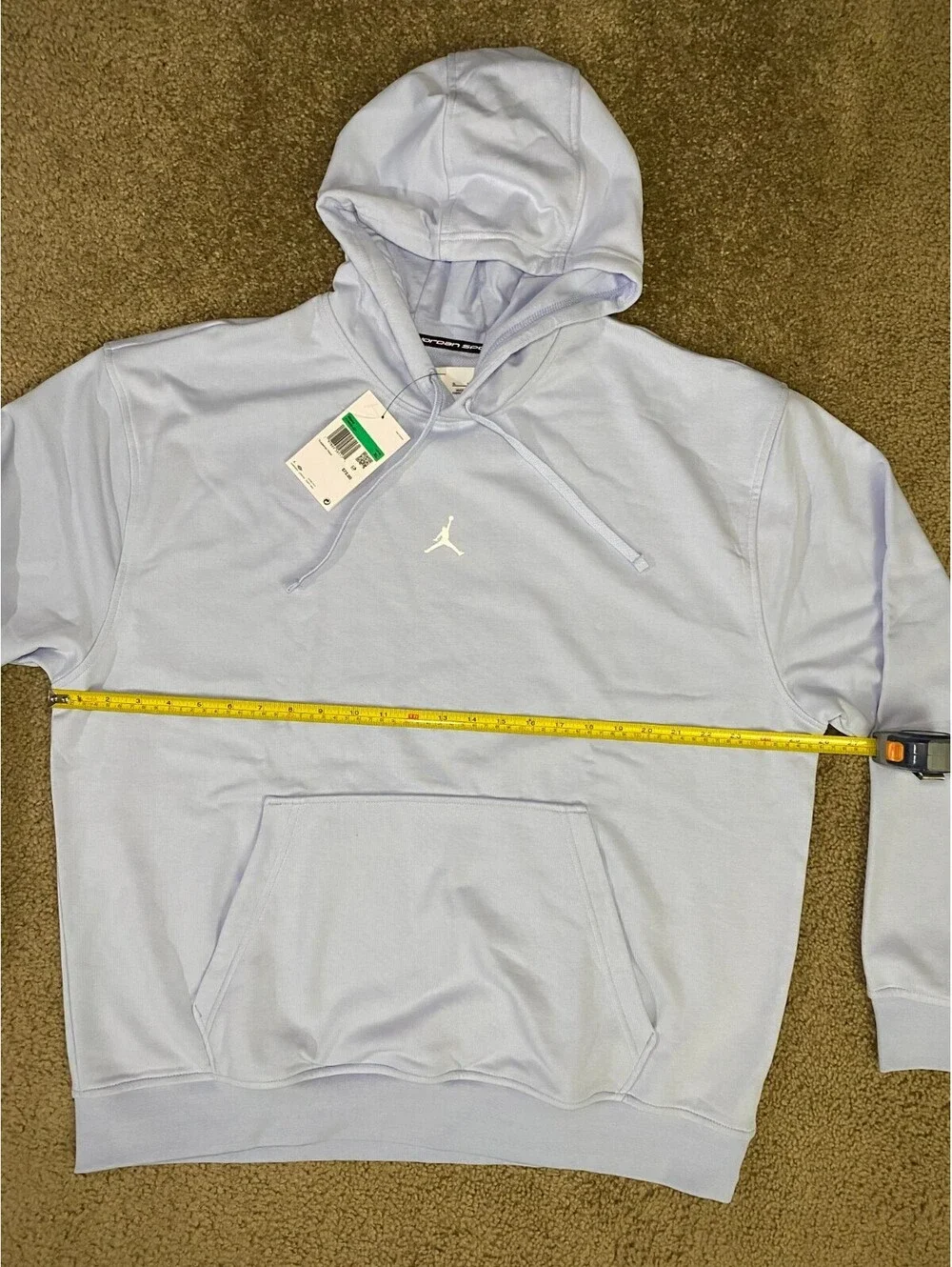 Jordan Sport Dri Fit Hoodie Mens XL Blue Fleece Lined Kangaroo Pockets Pullover